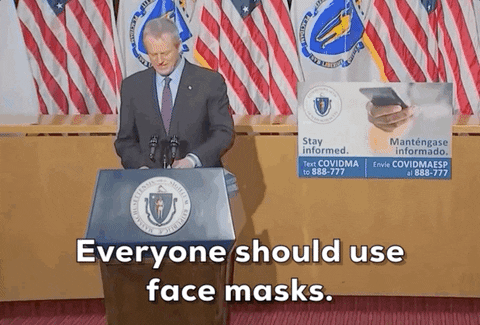 Charlie Baker Face Mask GIF by GIPHY News