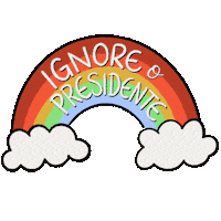 letralou lettering arcoiris presidente ignore Sticker