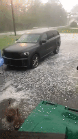 Hail Bounces Off Trampoline in Louisiana as More Storms Roll in