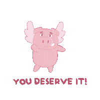 Treat Yourself Flying Pig Sticker by PositivelyPigasus