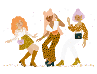studio-paonpaon dance party friends girls Sticker