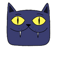 Cat Thank You Sticker by Motherbrainart