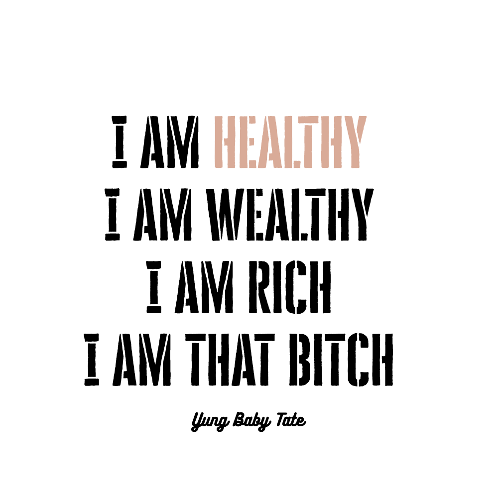 thecolorfuljess money rich affirmation mantra Sticker