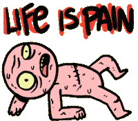 kill me pain Sticker by sketchnate