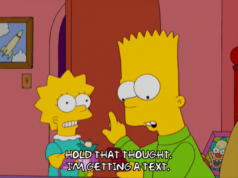 bart simpson cellphone GIF