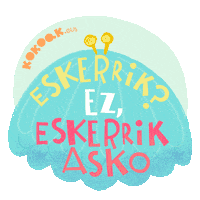 kokoakgara thanks gracias boing euskara Sticker