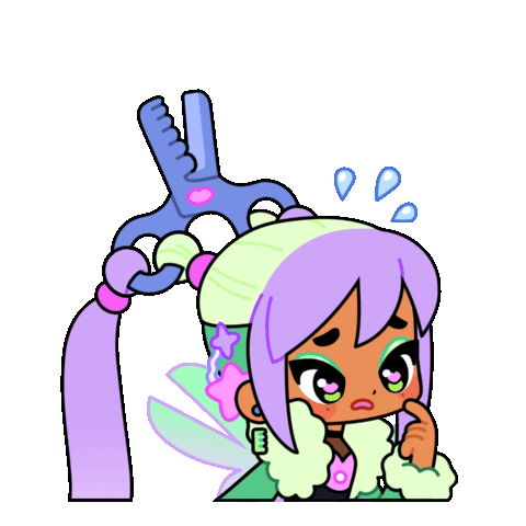 SparklesMagicalMarket green purple worried sweat Sticker