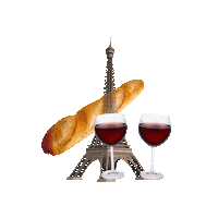 ljubavdesign wine france bread eiffel tower Sticker