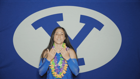 Volleyball Kiss GIF by BYU Cougars