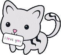 loveyoboki love heart kawaii kitten Sticker