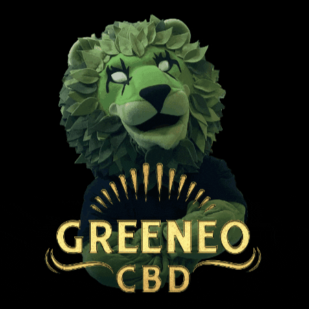 CBDGreeneo giphygifmaker green weed lion GIF