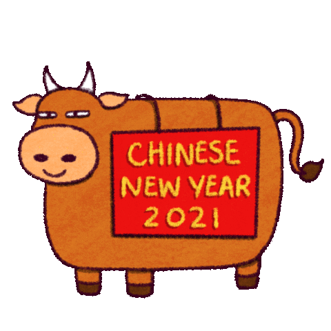 Chinese New Year Ox Sticker by Katharine Kow