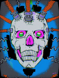 Tech Skull GIF by Stoner Stick People