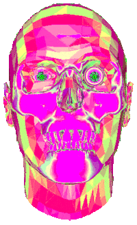 3D Skull Sticker by badblueprints