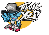 SeanoGohard cartoon thank you thanks hip hop Sticker
