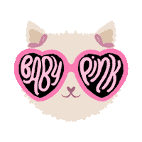 thebabypinkshop cat pink kitty sunglasses Sticker