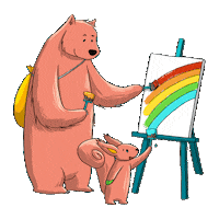bubyspunk rainbow bear color painting Sticker