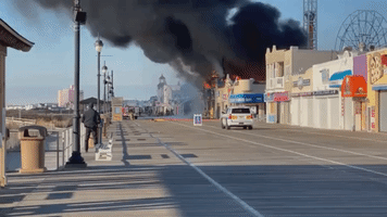 Smoke Billows From Fire on Ocean City Boardwalk