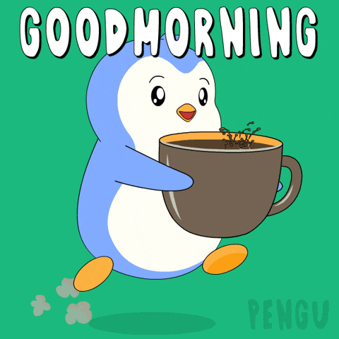 Good Morning Running GIF by Pudgy Penguins