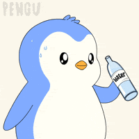 Water Drinking GIF by Pudgy Penguins