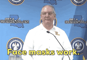 John Bel Edwards Face Mask GIF by GIPHY News