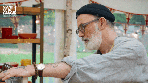 Confused React GIF by The Great British Bake Off