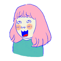 azkafiras girl kawaii laugh 90s Sticker