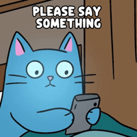 Text Me Back Blue Cat GIF