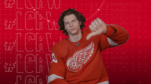 Red Wings Thumbs Down GIF by Detroit Red Wings
