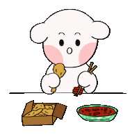 nonae_u happy food chicken koreanfood Sticker