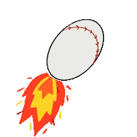 nhague fire baseball ball rocket Sticker
