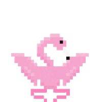 aimeekubo pixel pink 8bit flamingo Sticker