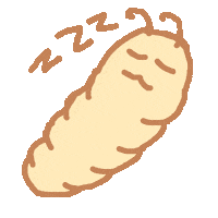 Tired Worm Sticker