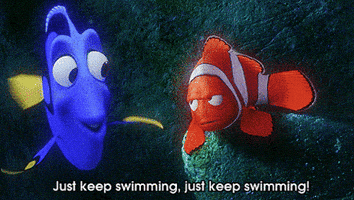 just keep swimming ellen degeneres GIF