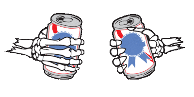 red stripe drinking Sticker by Pabst Blue Ribbon