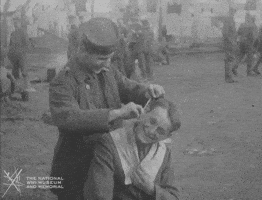 NationalWWIMuseum black and white military haircut pow GIF