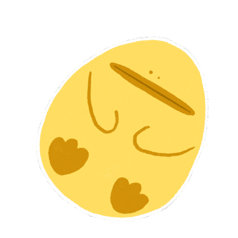 lewiebearr duck rolling eggy rolling on the floor Sticker