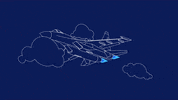 headversity flying clouds army plane GIF