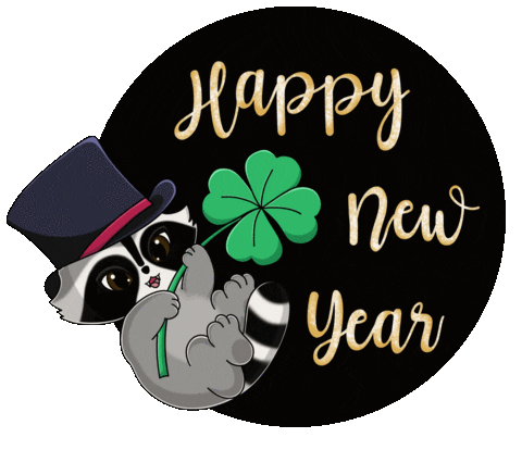 Raccoon Goodluck Sticker