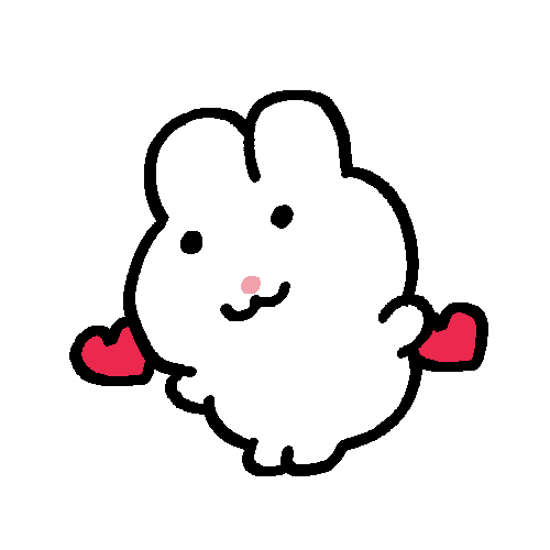 oridoogi heart rabbit duck reels Sticker