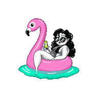 sarawired summer chill float sarawired Sticker