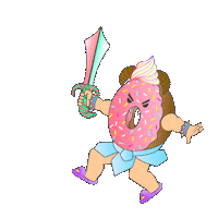 sobelle2496 angry running donut barbarian Sticker