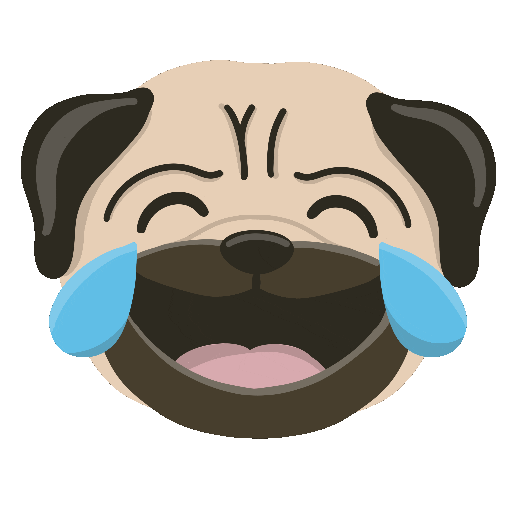 pawsomeisland happy emoji smiling pug Sticker