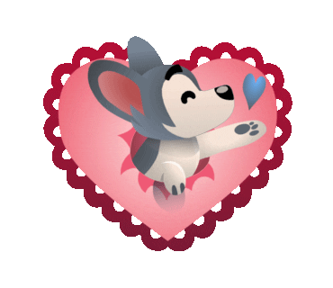 dog love Sticker by Chummy Chum Chums
