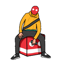 Pongpongpongpong dance excited chill spray Sticker
