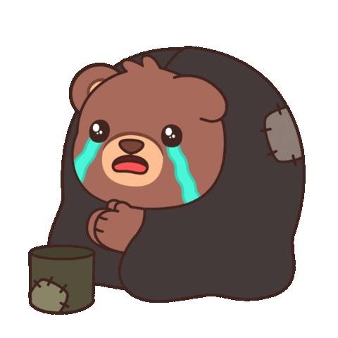 Sad Teddy Bear Sticker by BEARISH