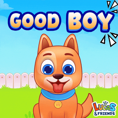 Good Boy Dog GIF by Lucas and Friends by RV AppStudios