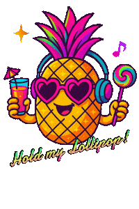 Pineapple Break My Stride Sticker by Alia Tempora