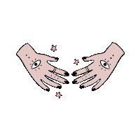 brunafrog stars eye hands witch Sticker