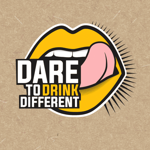DaretoDrinkDifferent giphyupload logo beer tongue GIF